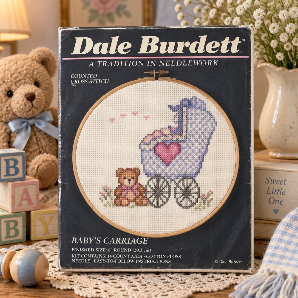 Dale Burdett Baby on Board Cross Stitch Kit CK632 (1987) - Sealed Vintage